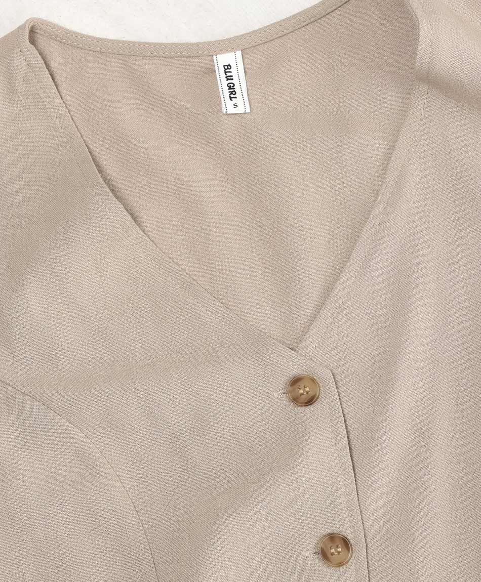 Vest mujer lino crop