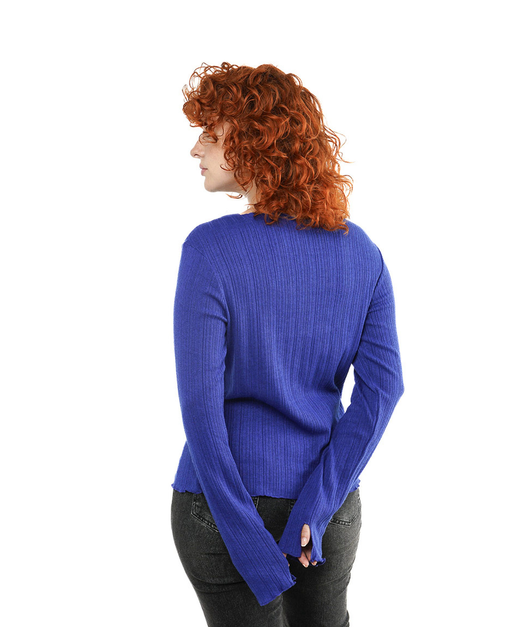 Polera mujer jacquard manga abierta Polera mujer jacquard manga abierta