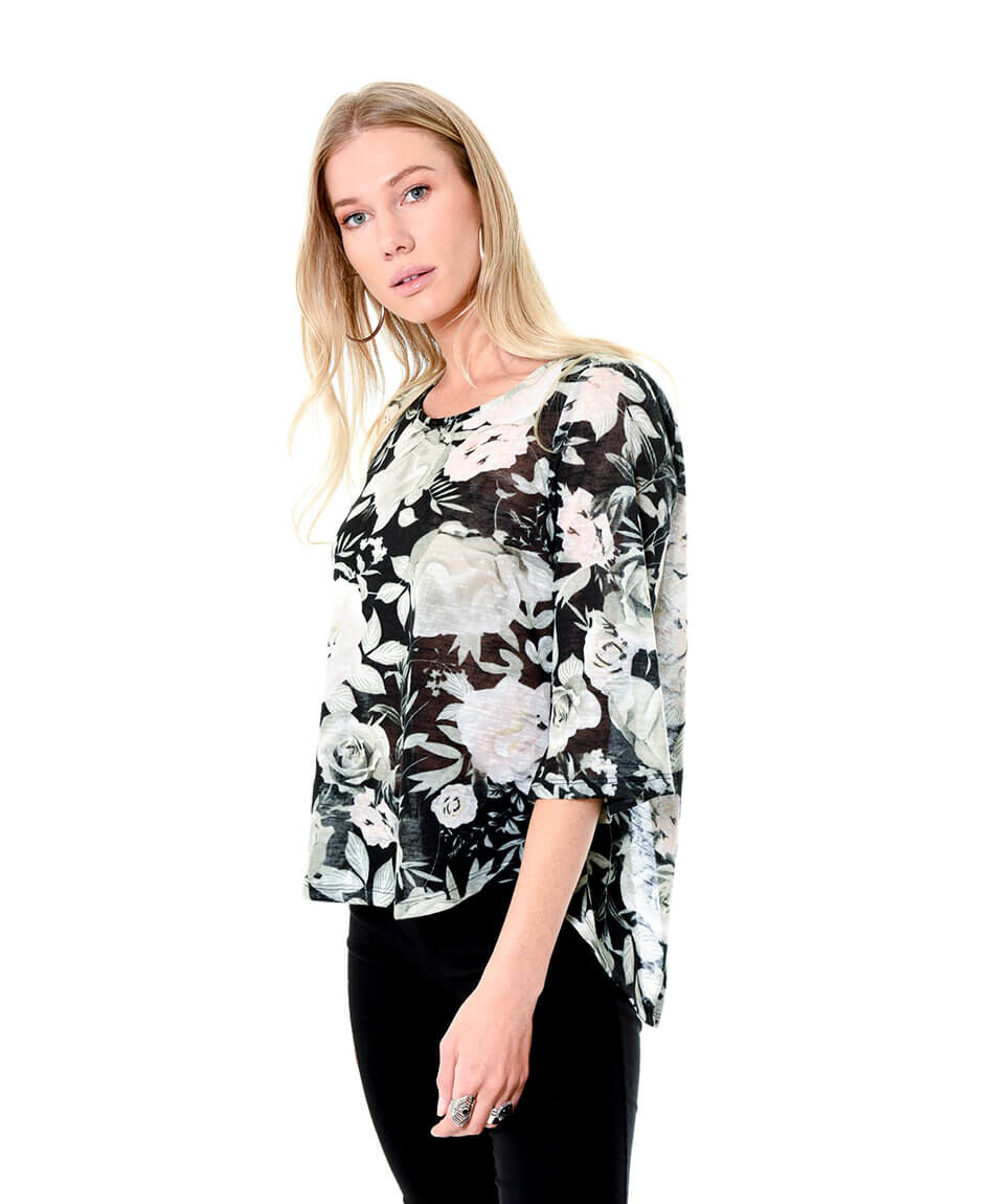 Polera doble rosas