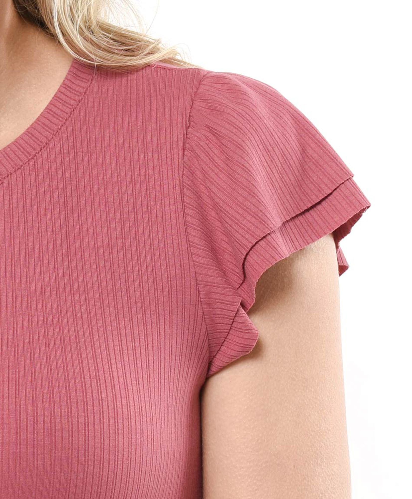 Polera mujer canalé doble manga Polera mujer canalé doble manga