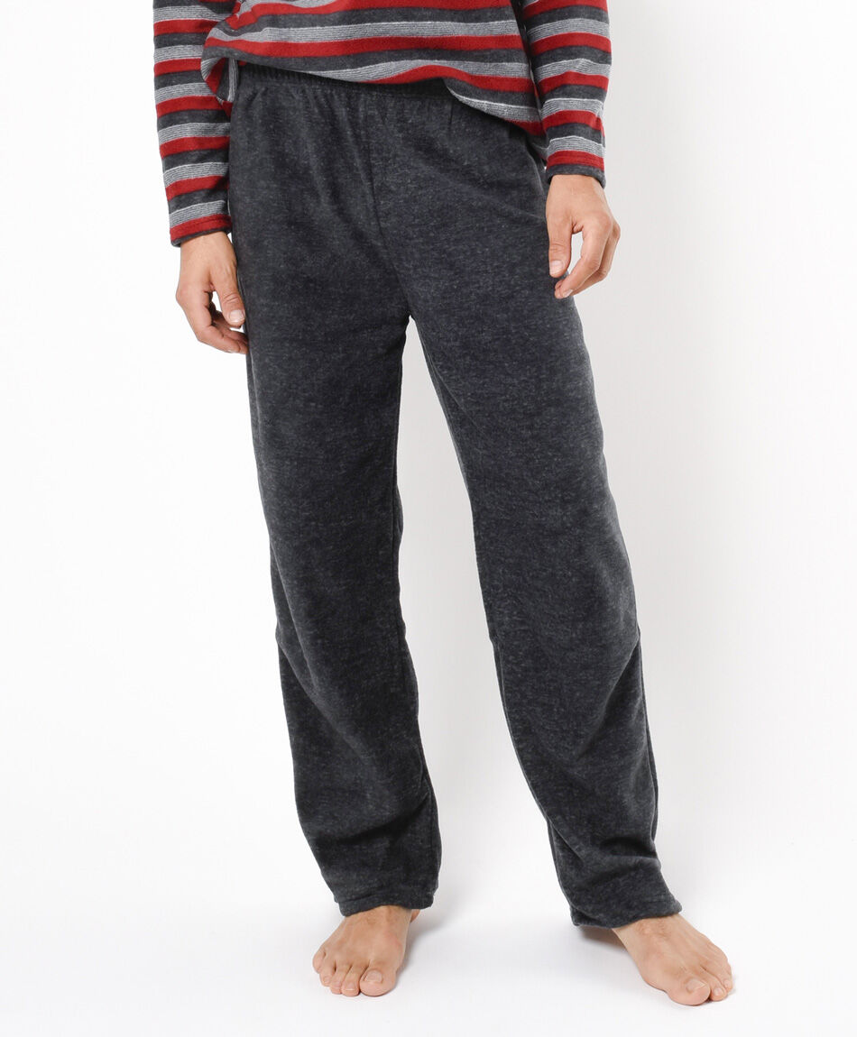Pijama hombre polar rayas y botones
