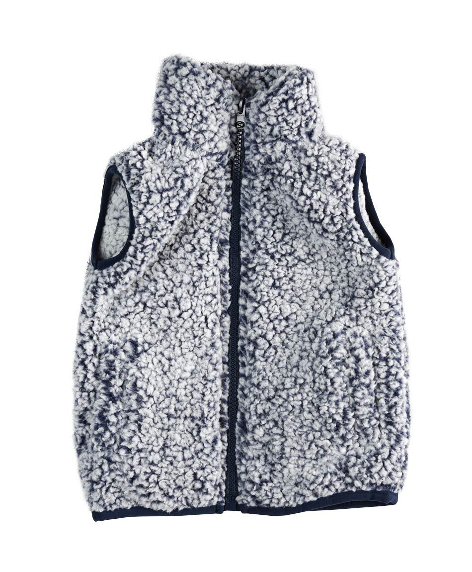 Poler&oacute;n beb&eacute; peludito sin mangas azul