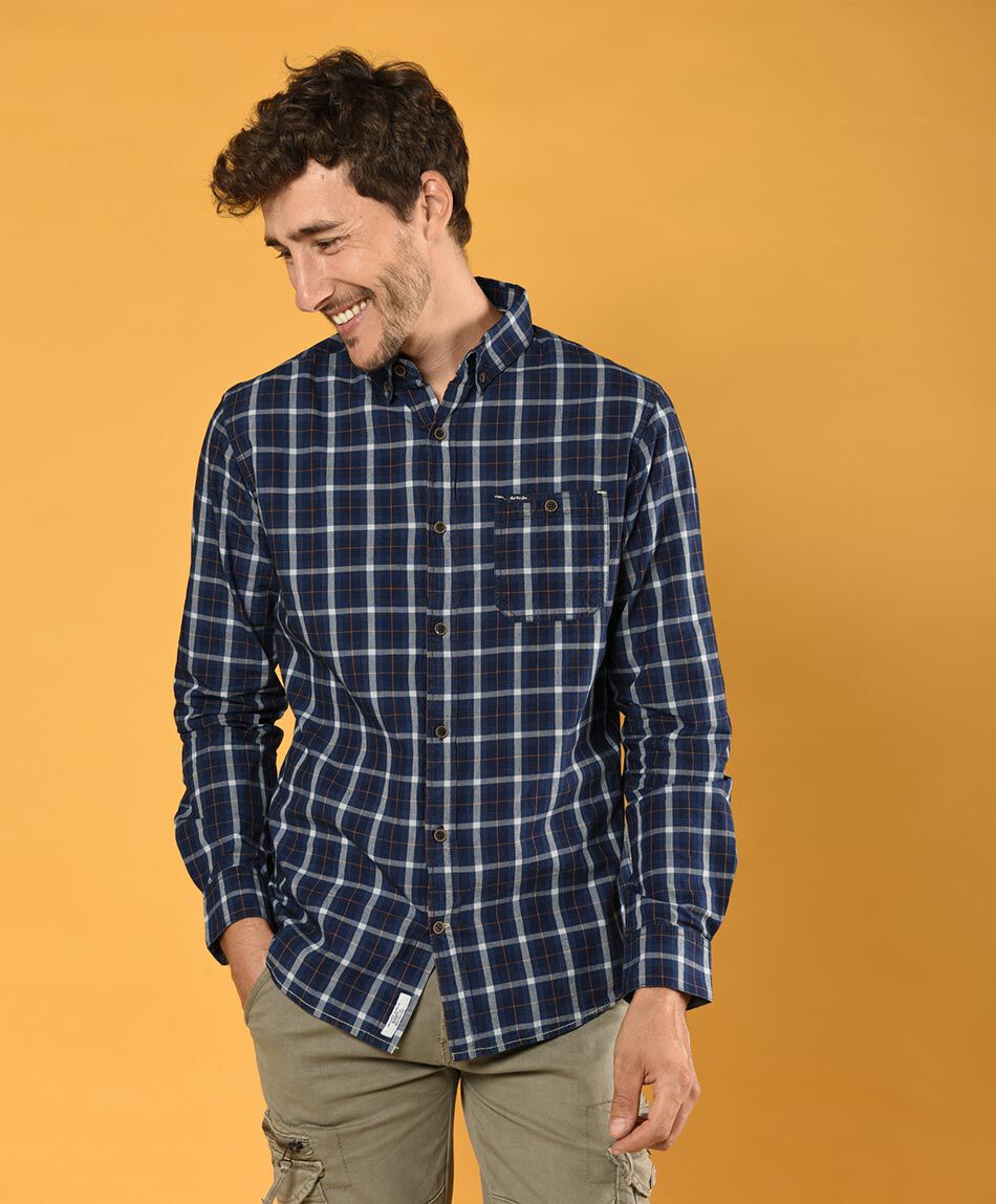 Camisa tart&aacute;n manga larga