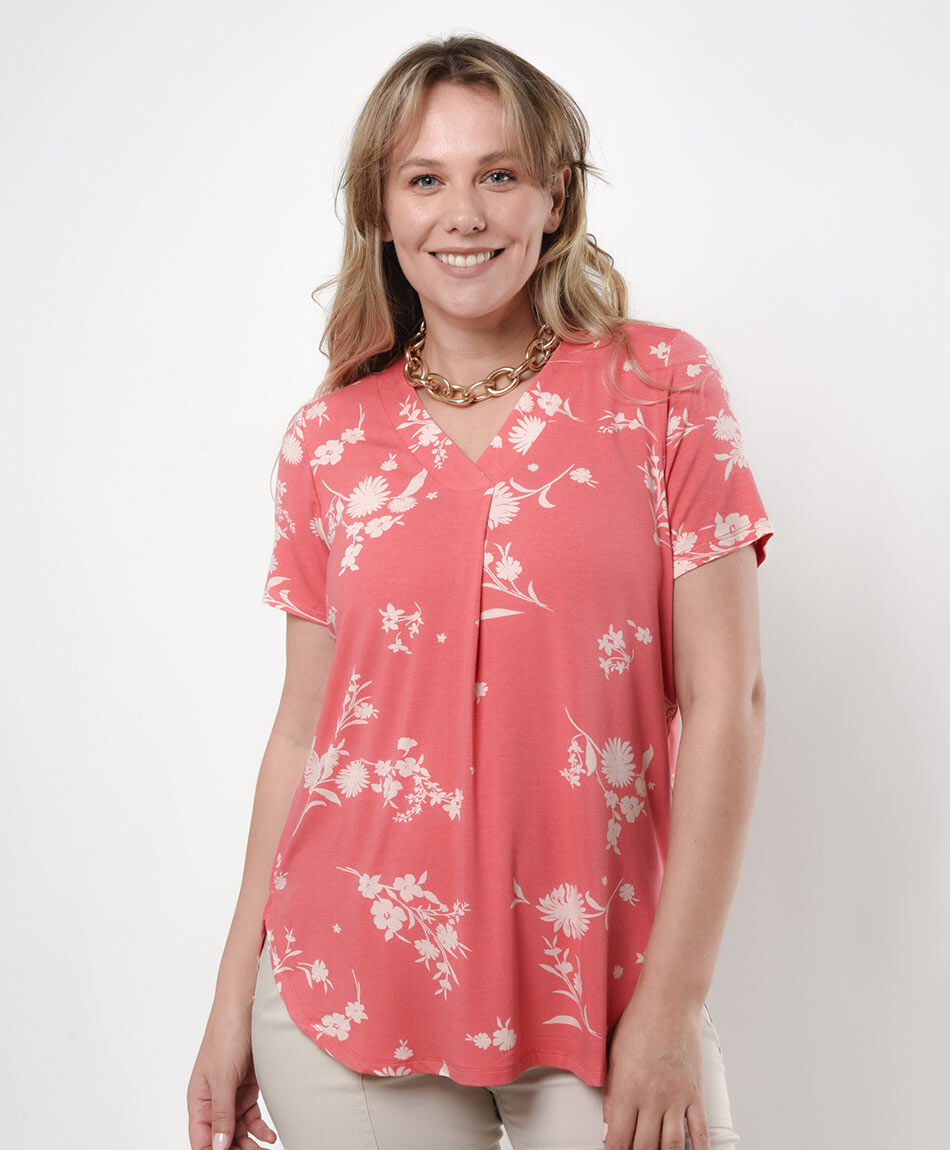 Polera mujer print floreado