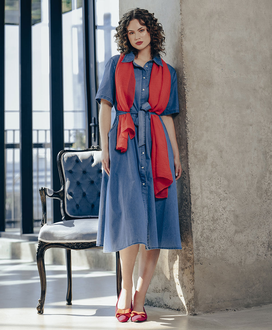 Vestido mujer denim camisero