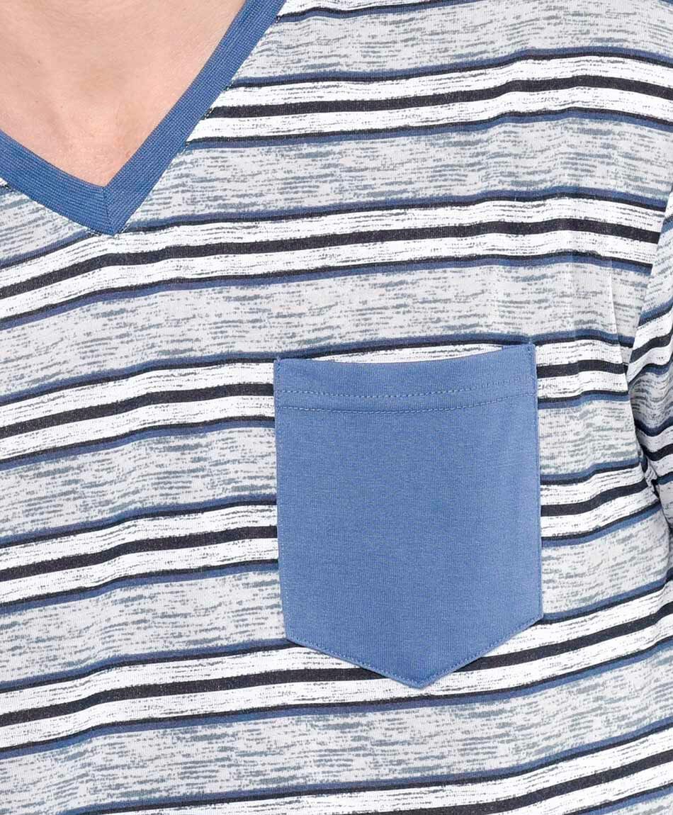 Pijama hombre bolsillo azul