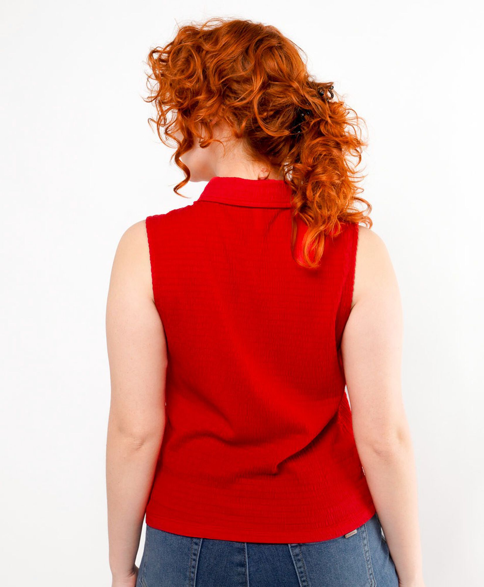 Blusa mujer textura sin mangas Blusa mujer textura sin mangas