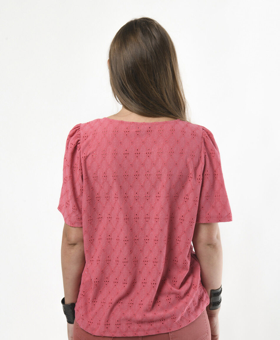 Polera mujer calado rombos