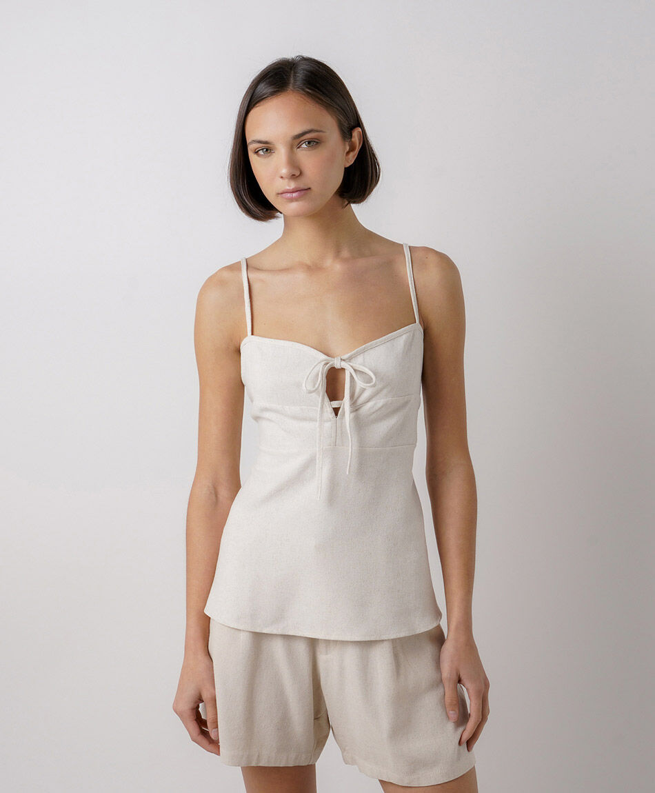 Blusa mujer lazo frontal