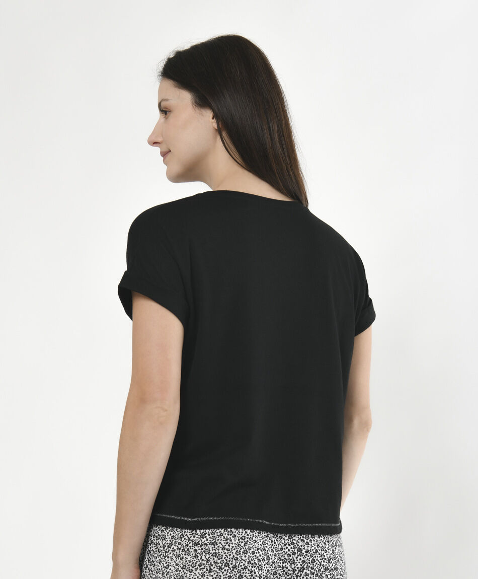 Pijama mujer bicolor gatito 2 piezas