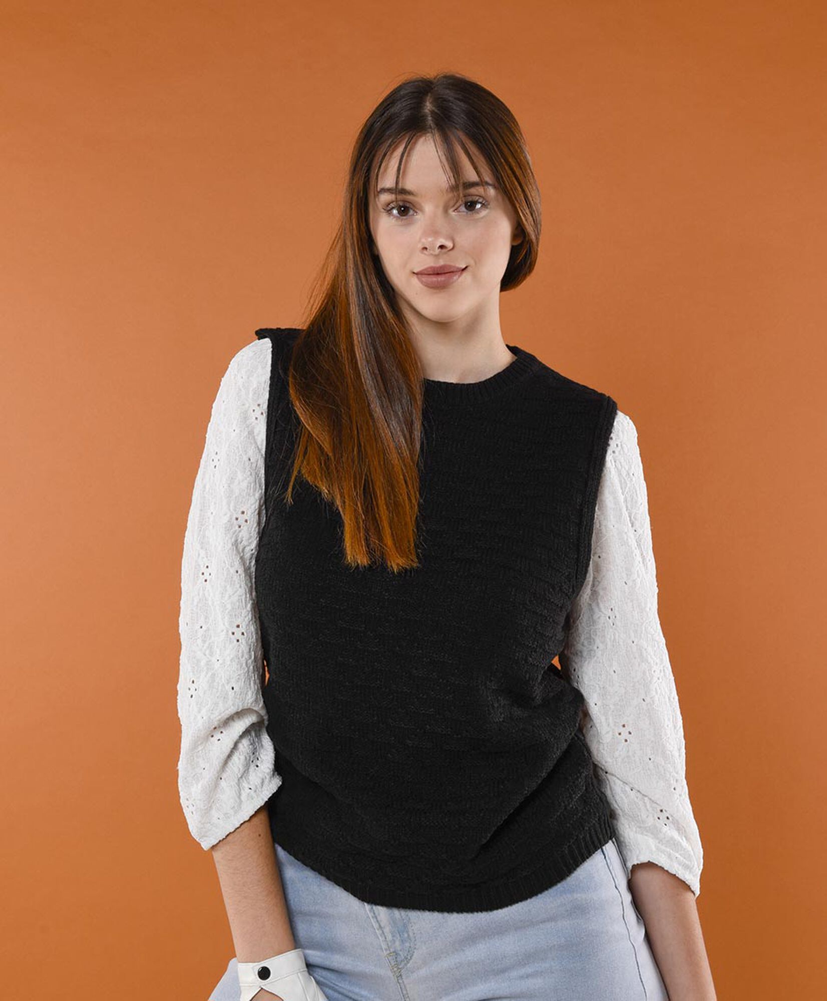 Sweater mujer punto nido sin mangas Sweater mujer punto nido sin mangas