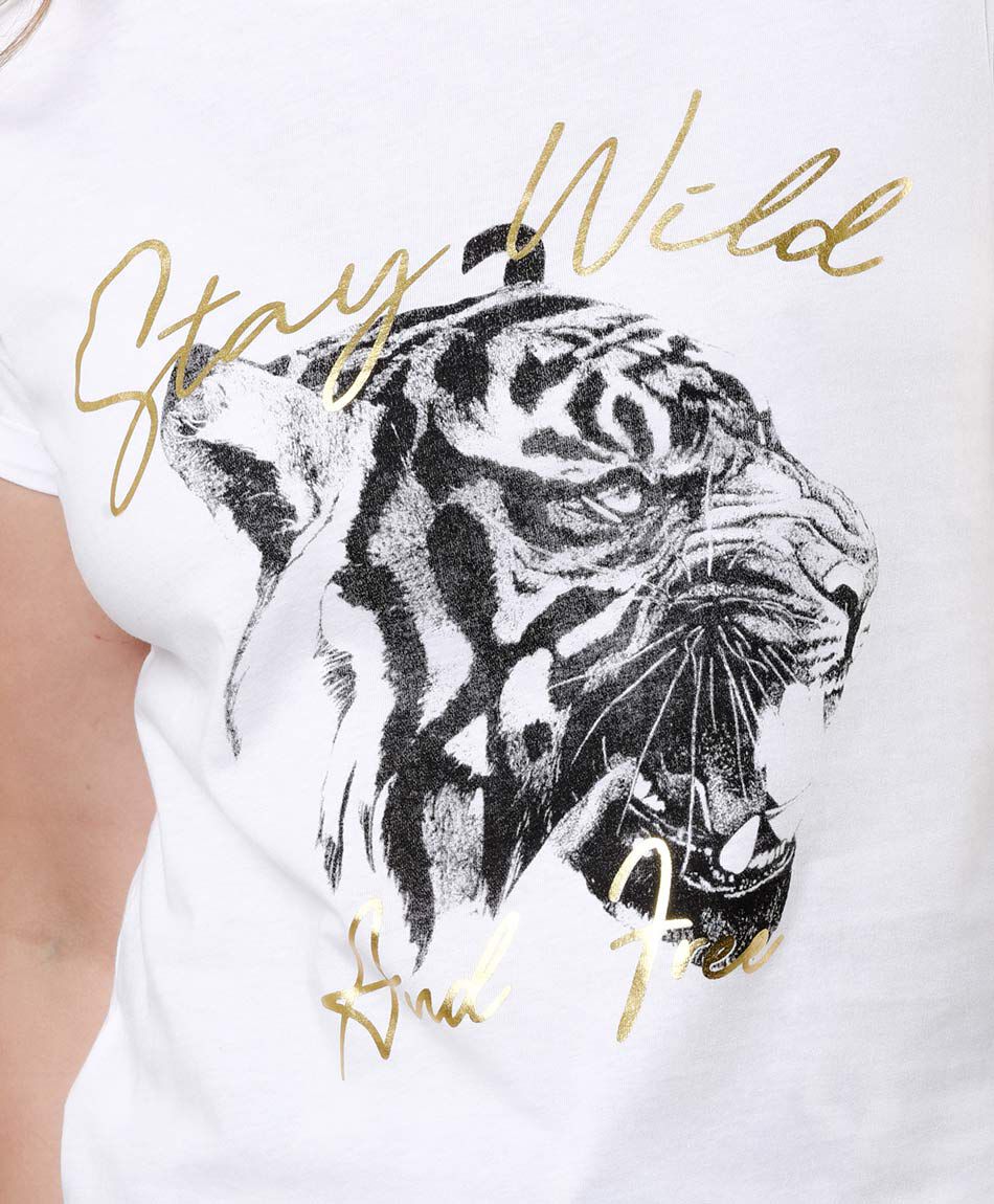 Polera mujer estampado tigre