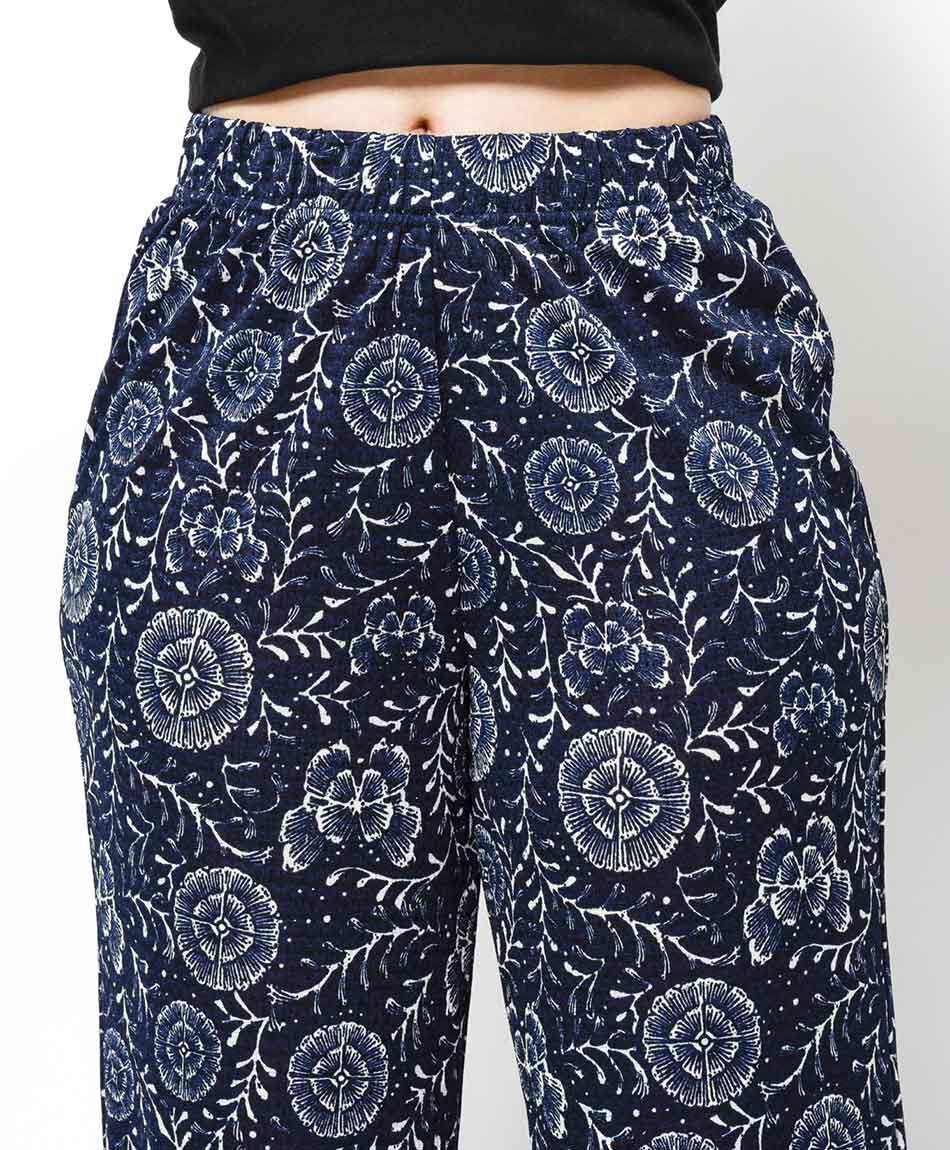Pantal&oacute;n mujer print azul