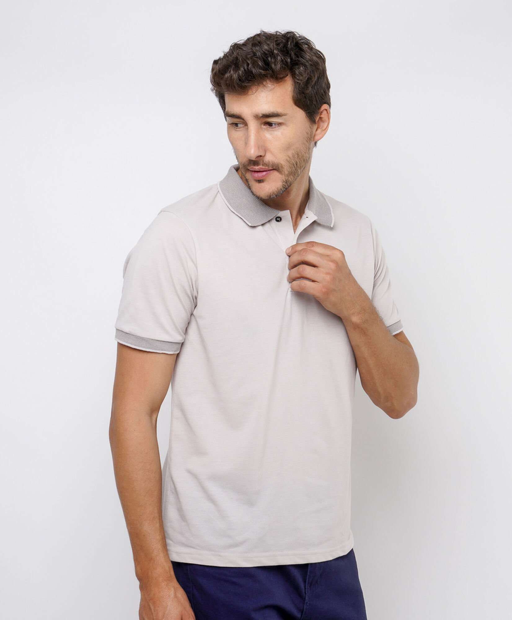Polera hombre piqué bicolor Polera hombre piqué bicolor