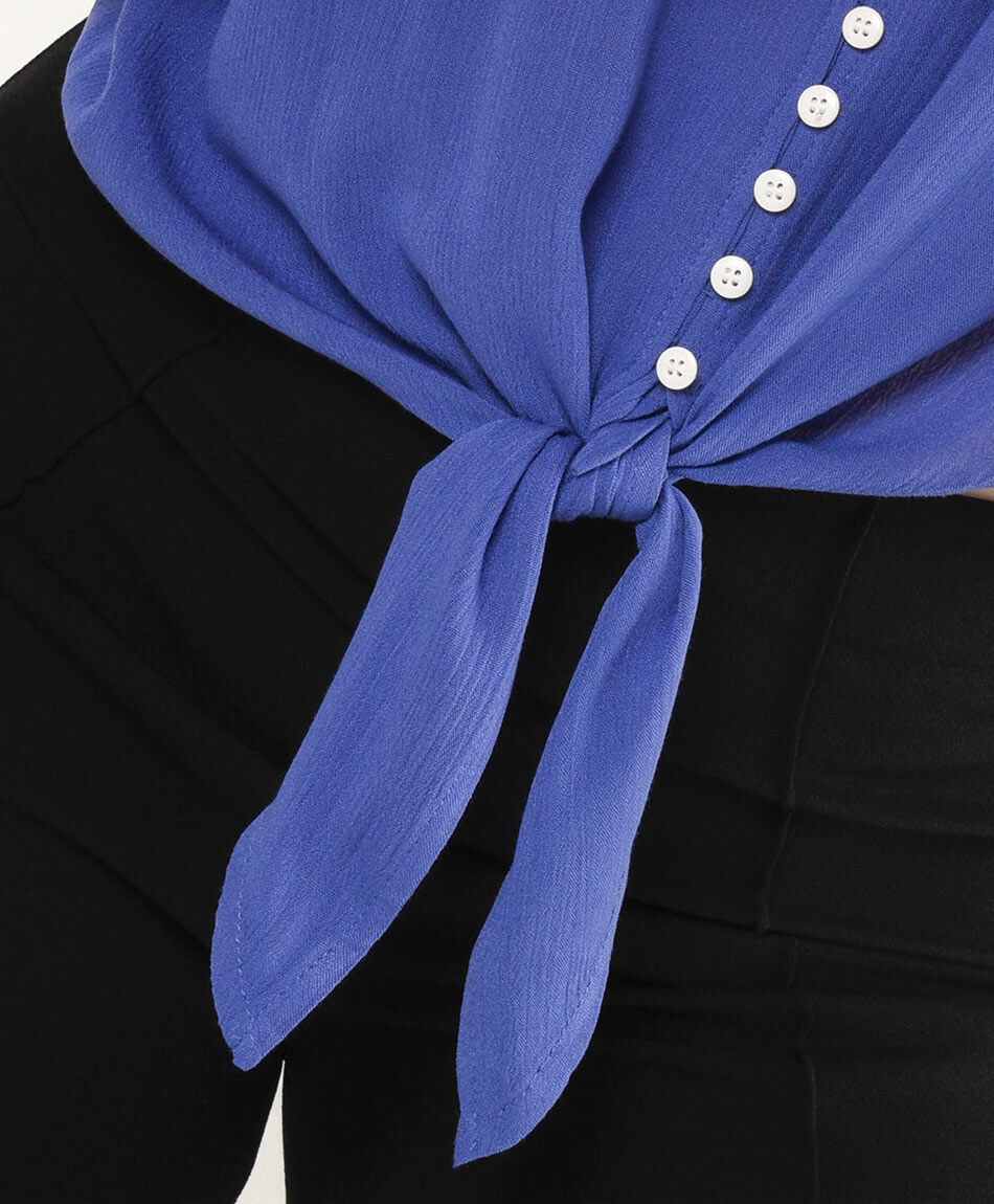 Blusa mujer botones y nudo