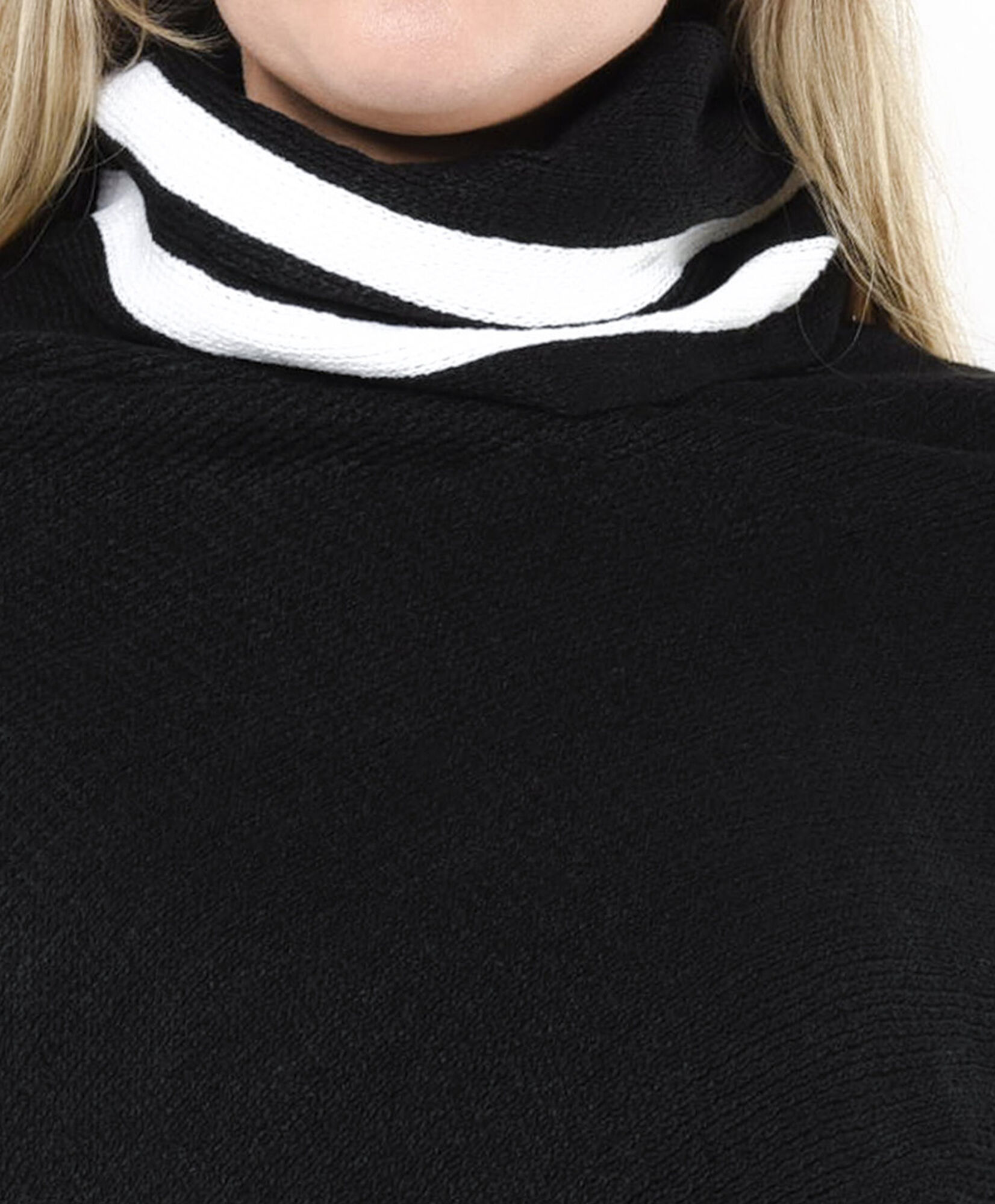 Poncho mujer bicolor cuello alto Poncho mujer bicolor cuello alto