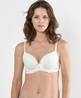 Sostén mujer liso mix push up escote en v