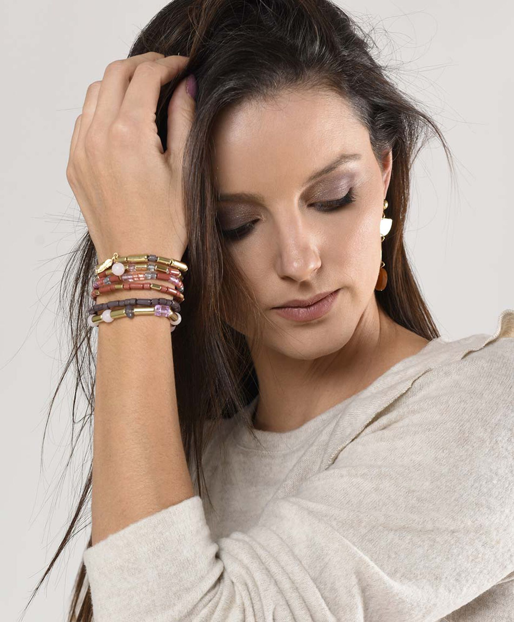 Set de pulseras mujer rosadas variadas 6 piezas Set de pulseras mujer rosadas variadas 6 piezas