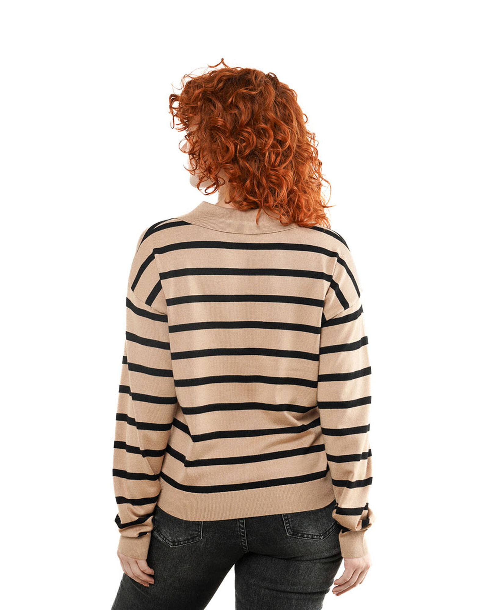 Sweater mujer líneas cuello piqué Sweater mujer líneas cuello piqué