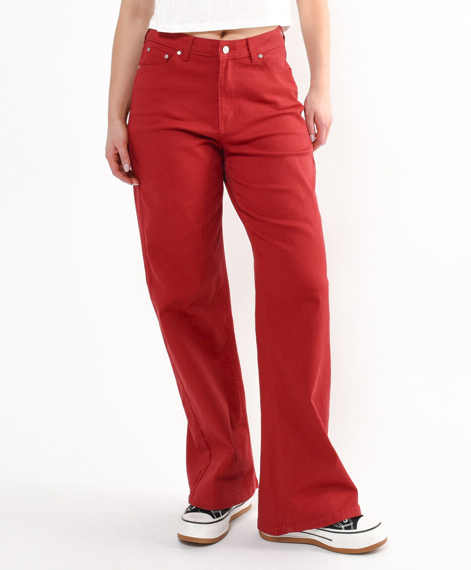 Jeans mujer liso rojo