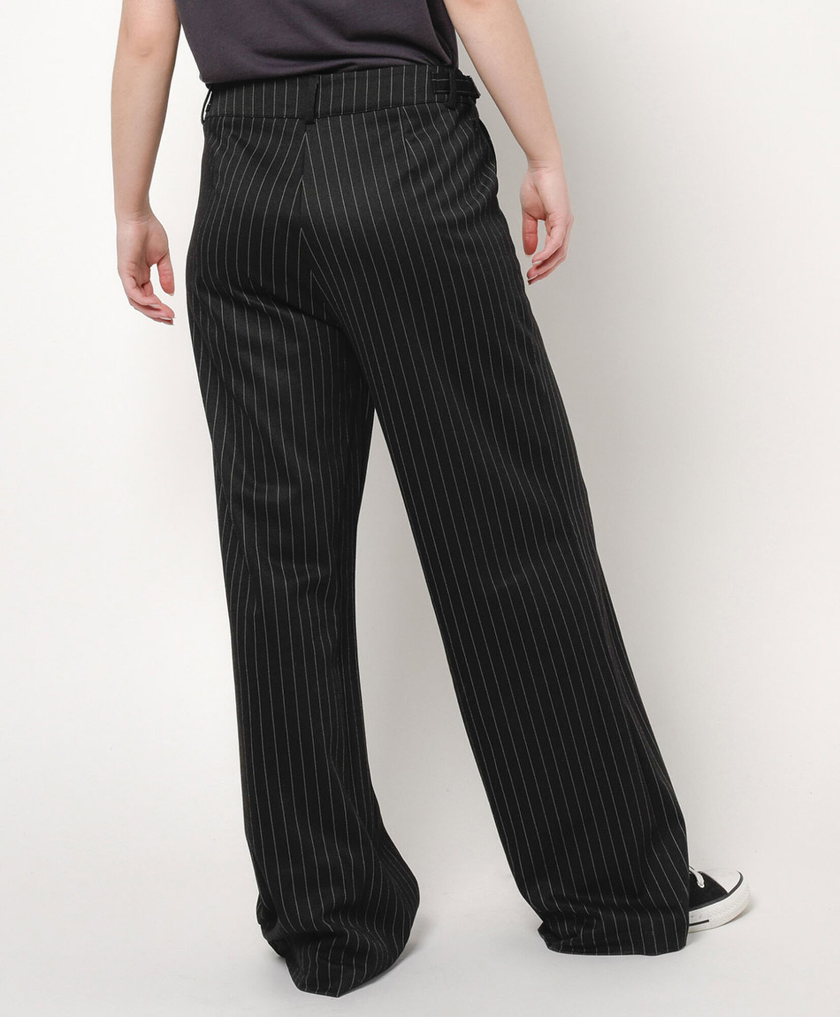 Pantalón mujer negro líneas wide Pantalón mujer negro líneas wide