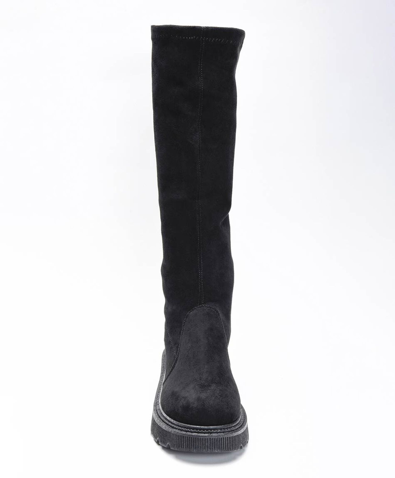 Bota alta mujer gamuza taco cuadrado Bota alta mujer gamuza taco cuadrado