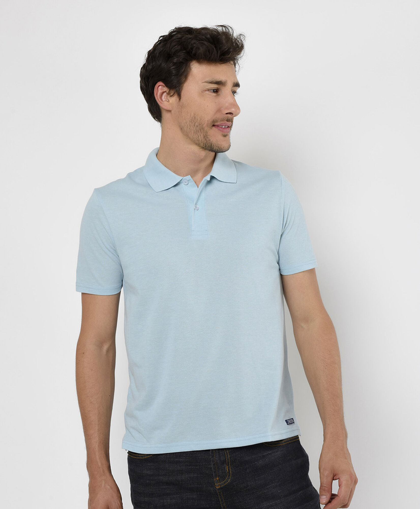 Polera hombre lisa cuello piqué Polera hombre lisa cuello piqué