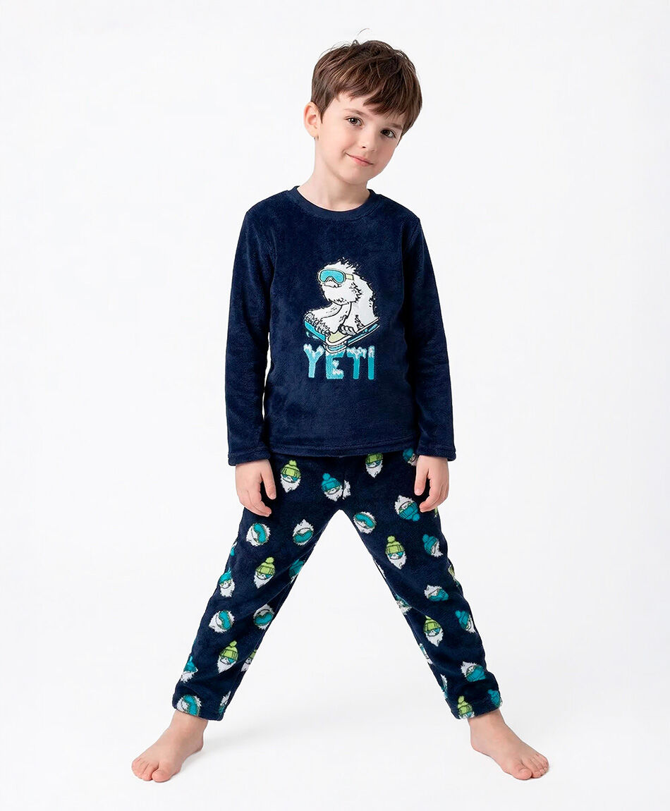 Pijama ni&ntilde;o estampado yeti