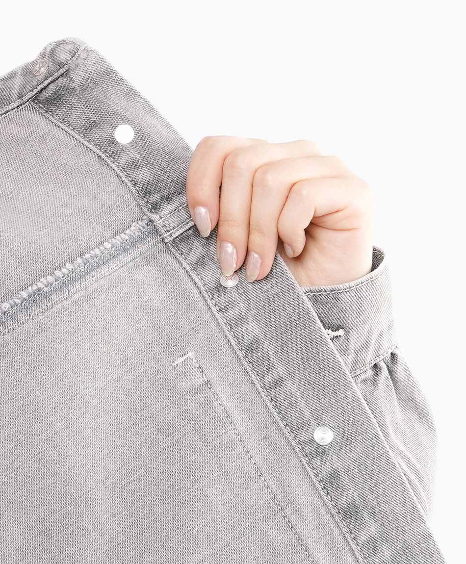 Chaqueta mujer denim strass grey