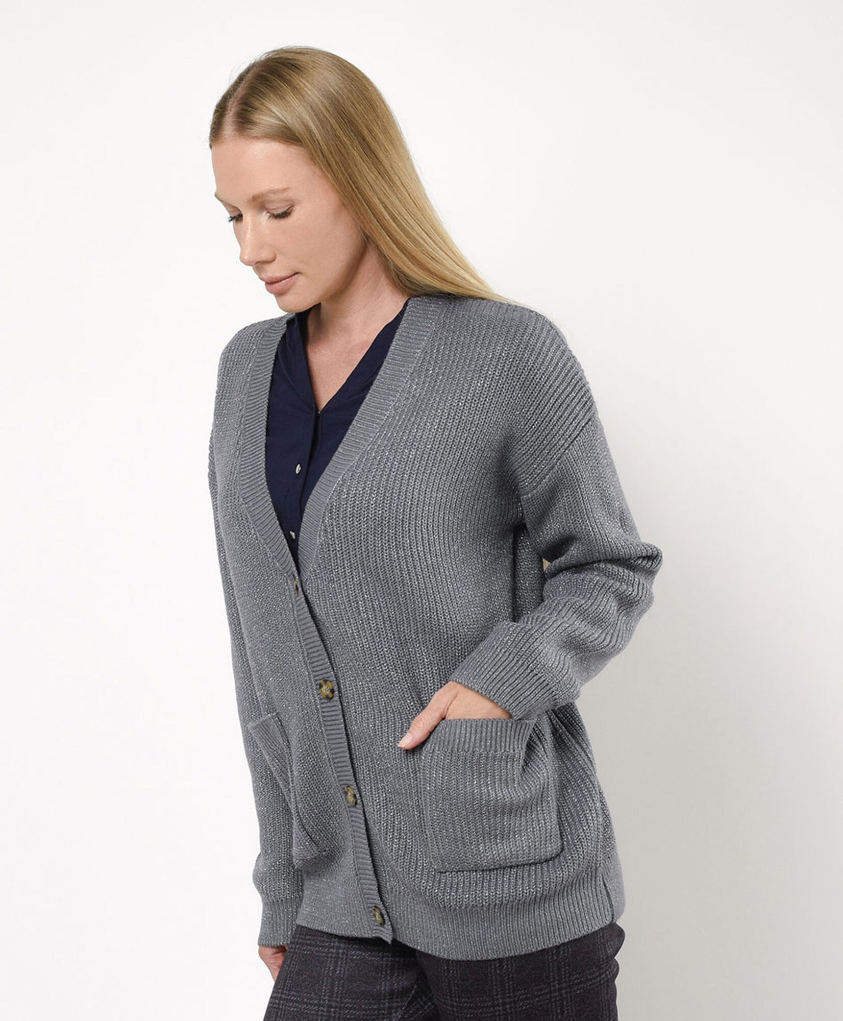Cardigan mujer brillos bolsillos Cardigan mujer brillos bolsillos