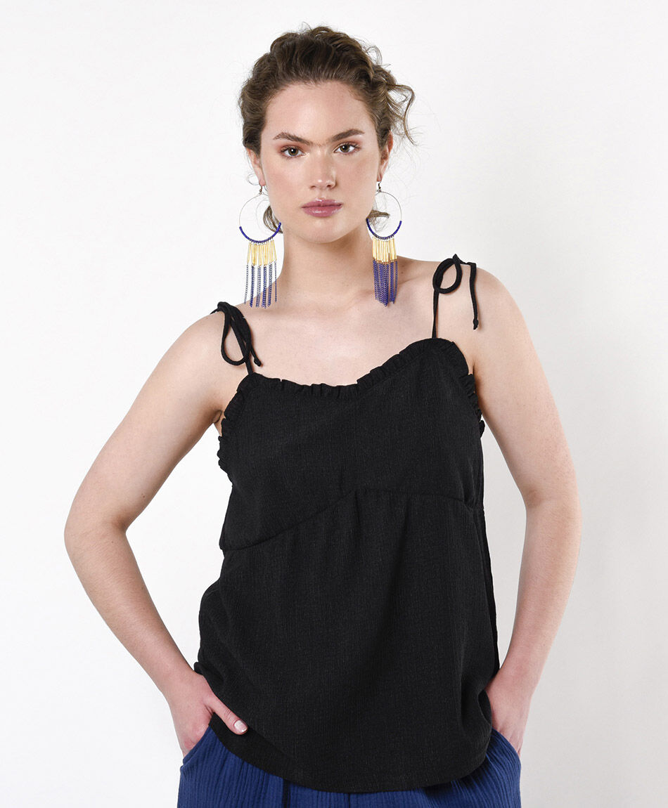 Blusa mujer textura negra
