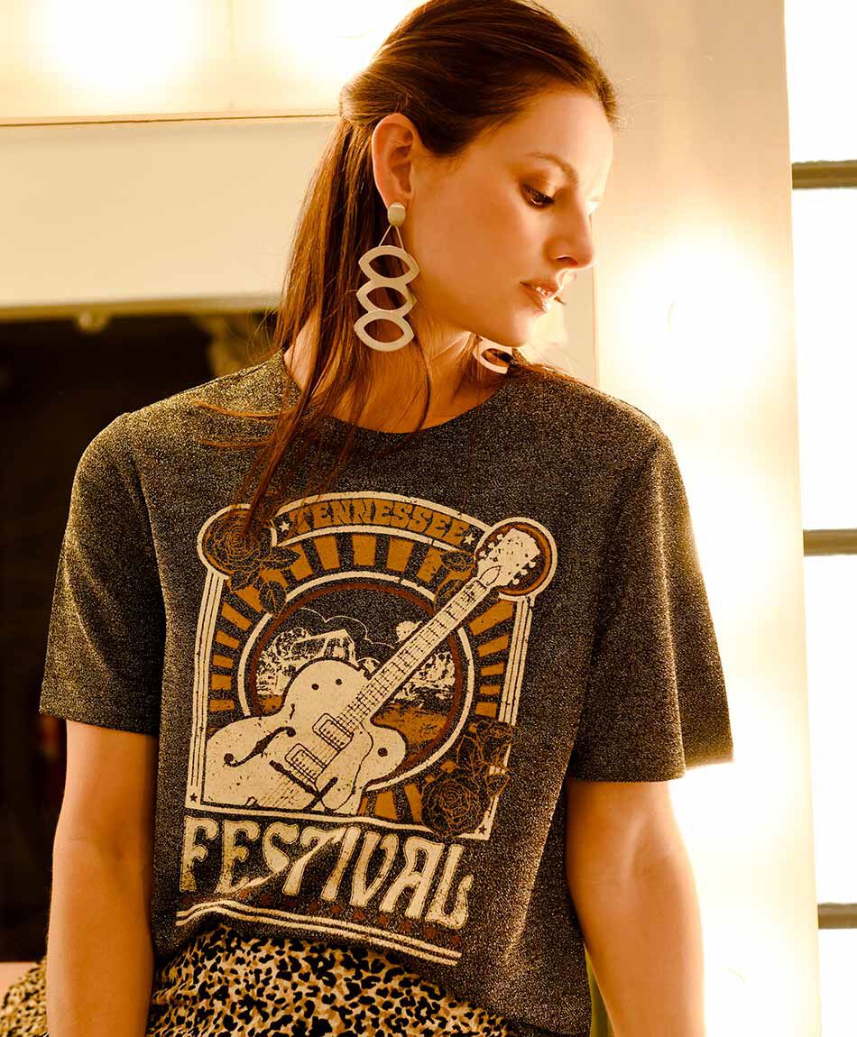 Polera mujer brillante