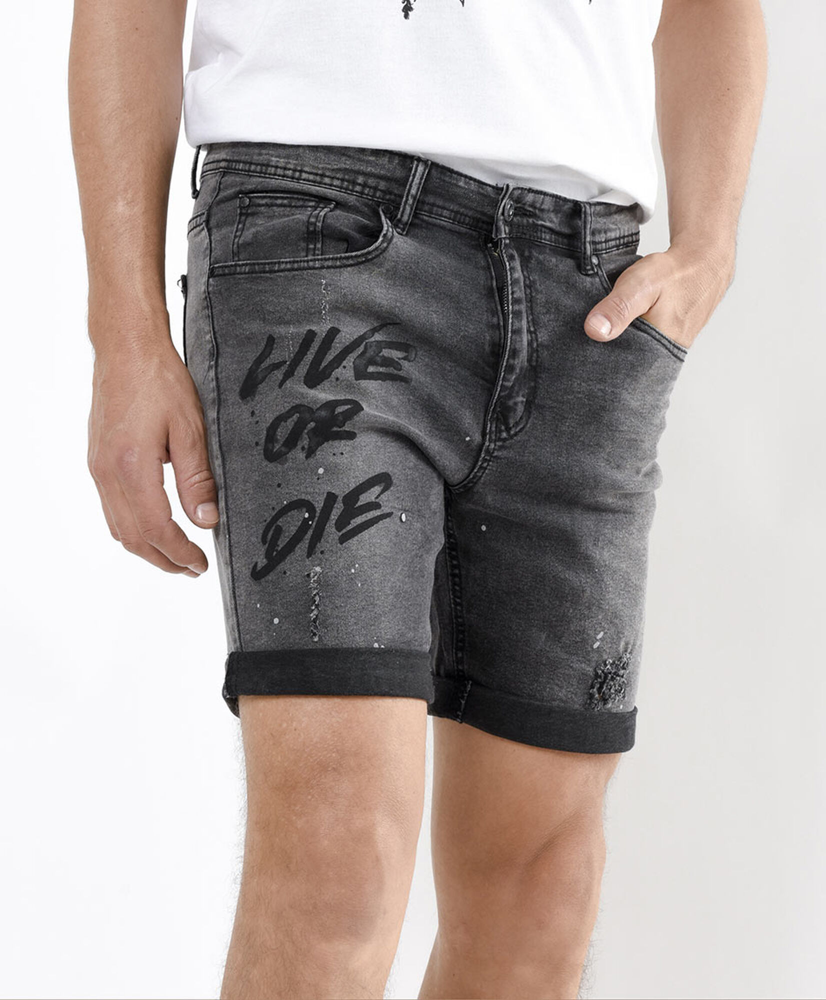 Bermuda hombre denim texto Bermuda hombre denim texto