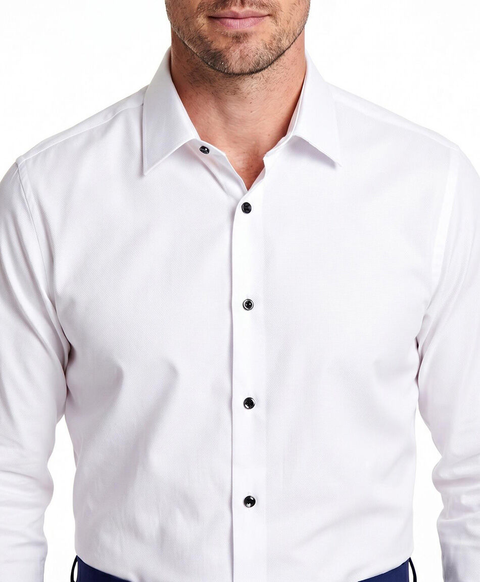 Camisa hombre manga larga white