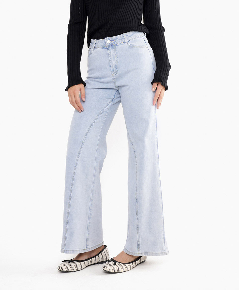 Jeans mujer corte frontal