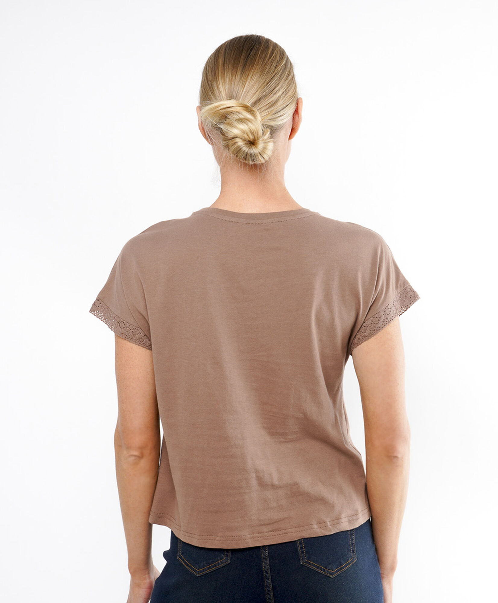 Polera mujer manga encaje Polera mujer manga encaje