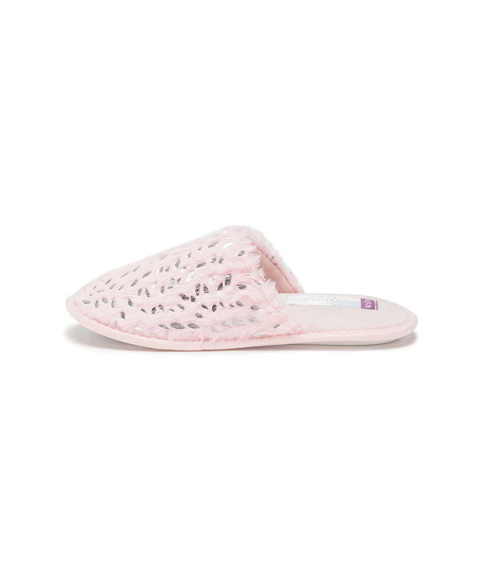 Pantufla mujer hojas brillos