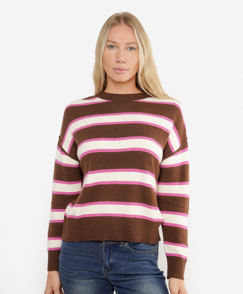 Sweater mujer rayas contraste