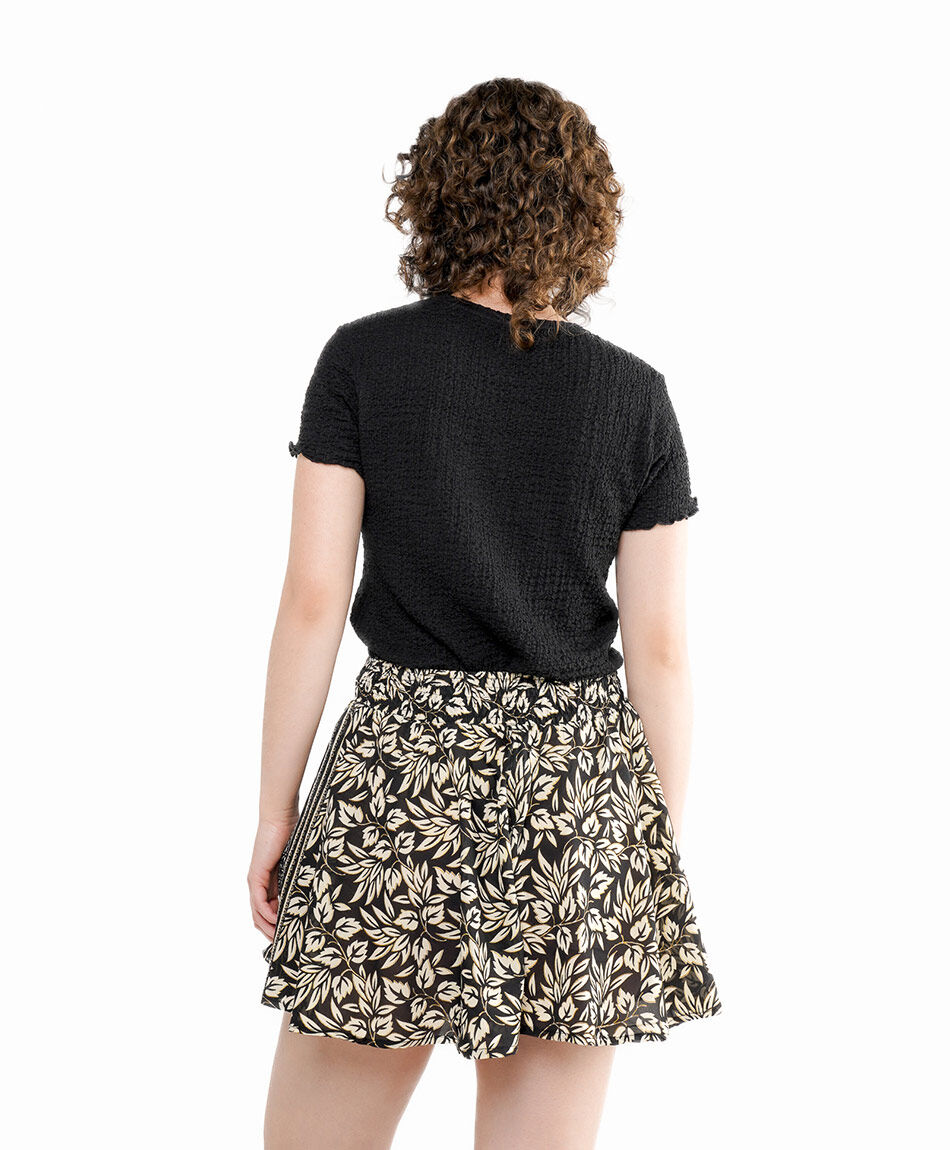 Short mujer flores mini