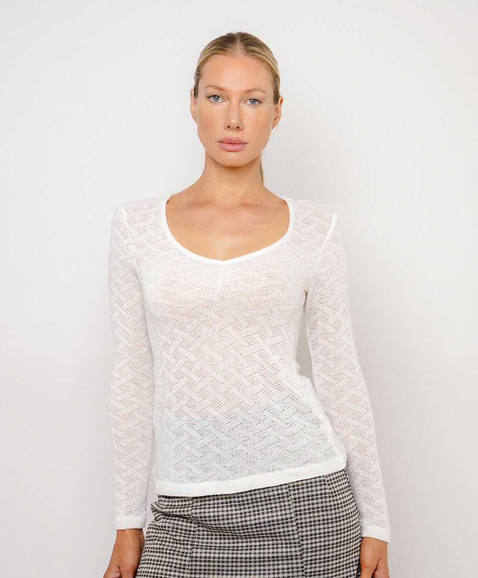 Polera mujer ligera texturizada