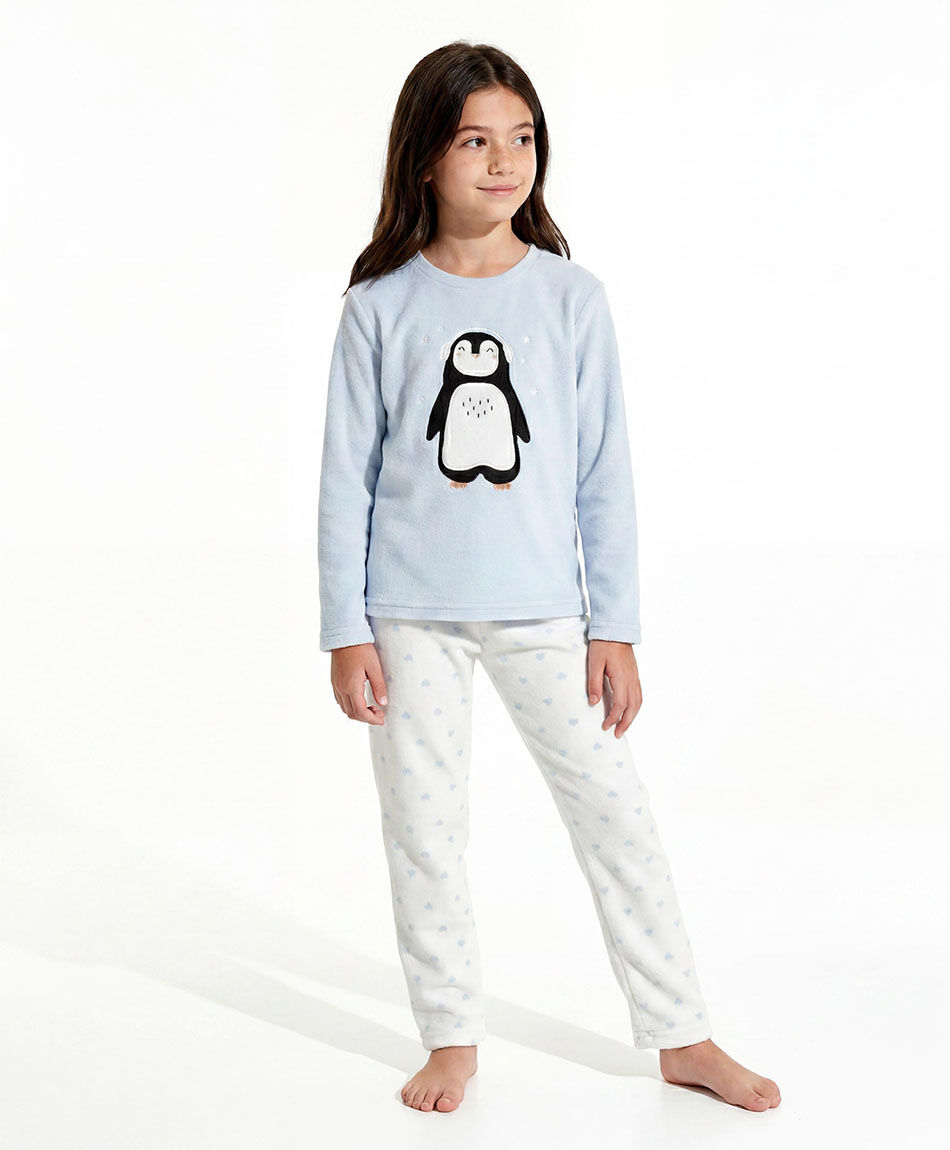 Pijama ni&ntilde;a estampado ping&uuml;ino