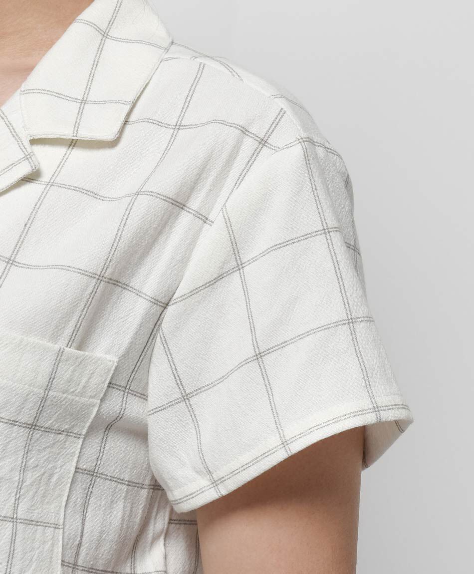 Blusa mujer lino cuadros