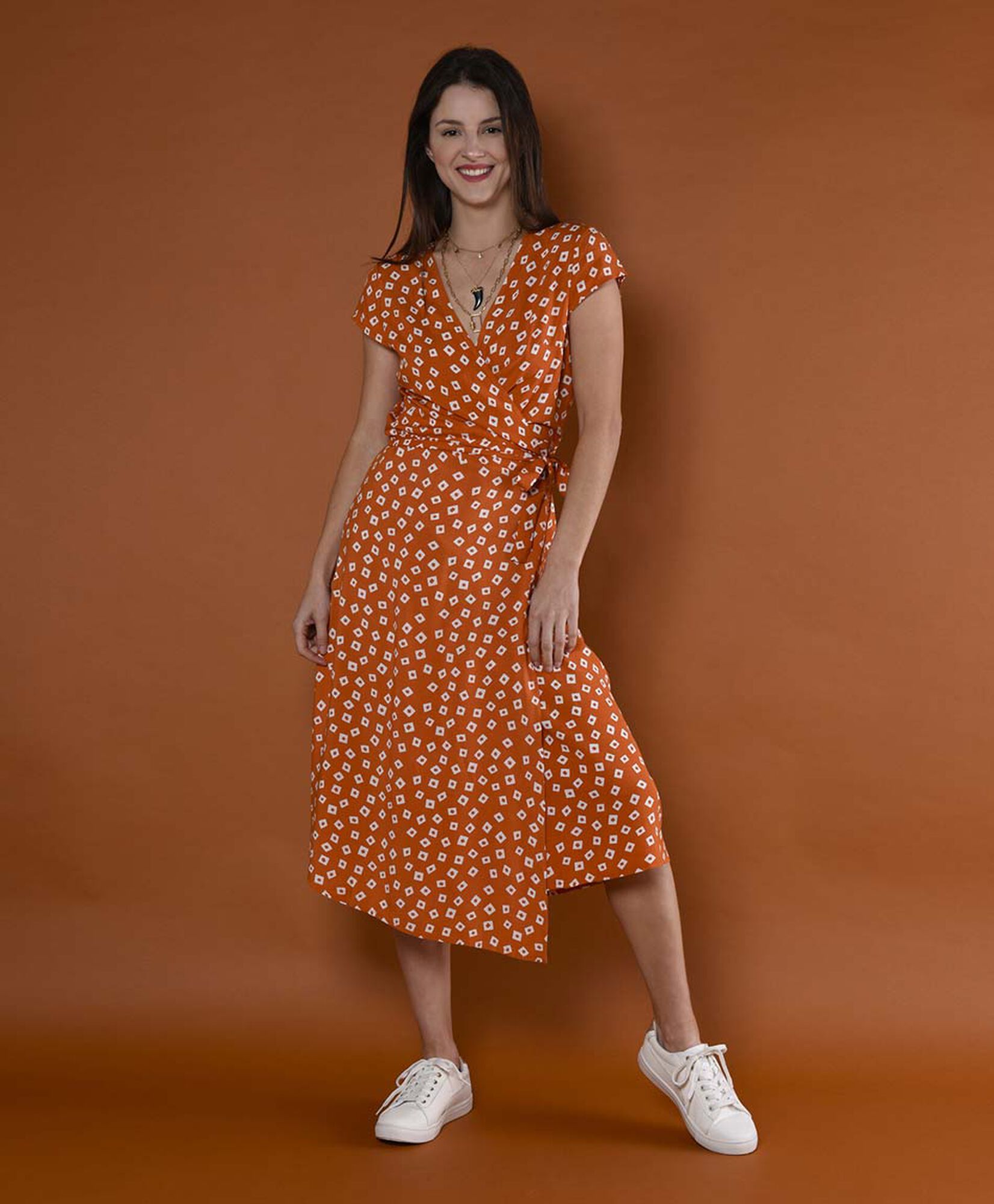 Vestido largo cuello cruzado Vestido largo cuello cruzado