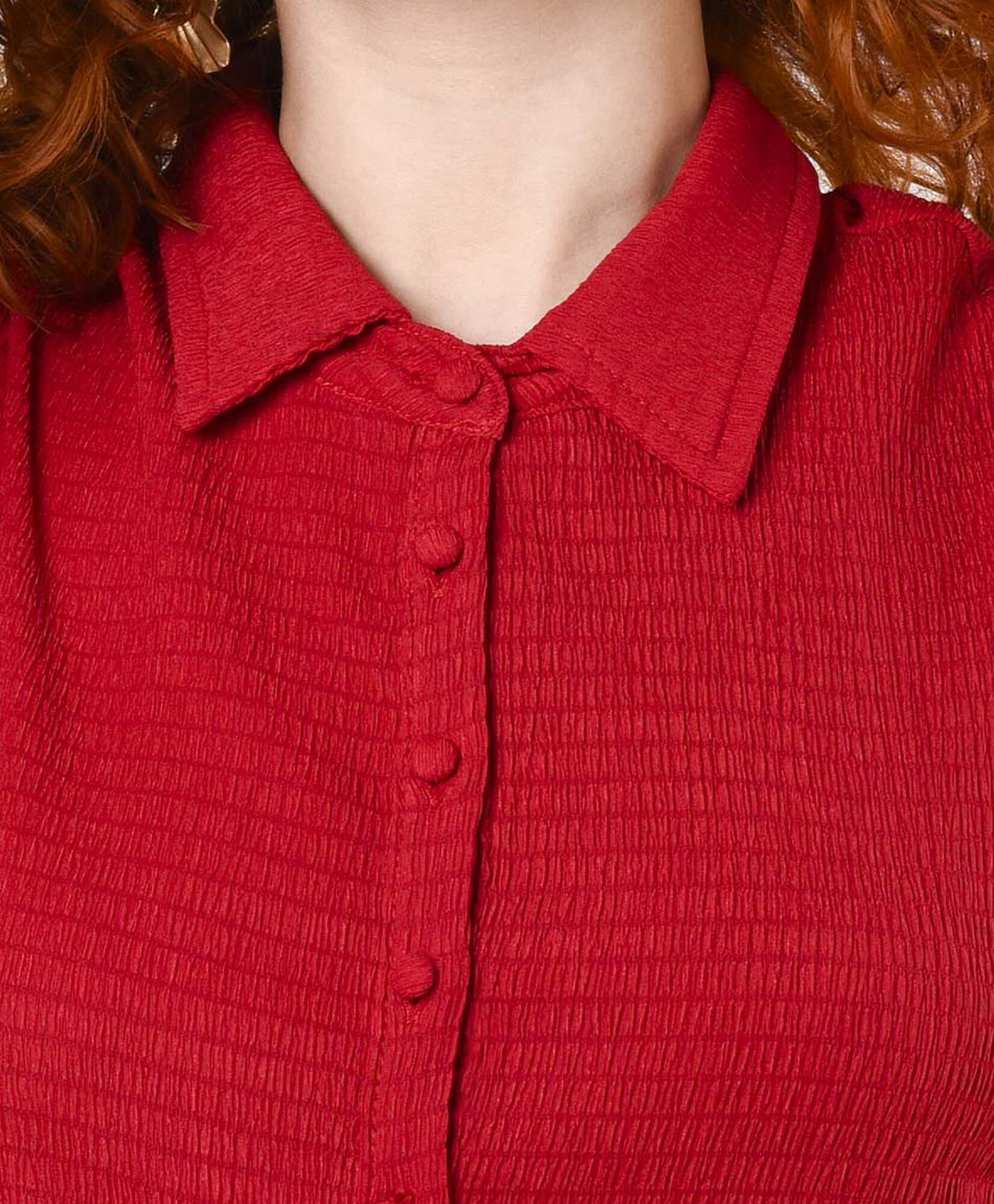 Blusa mujer textura roja sin mangas Blusa mujer textura roja sin mangas