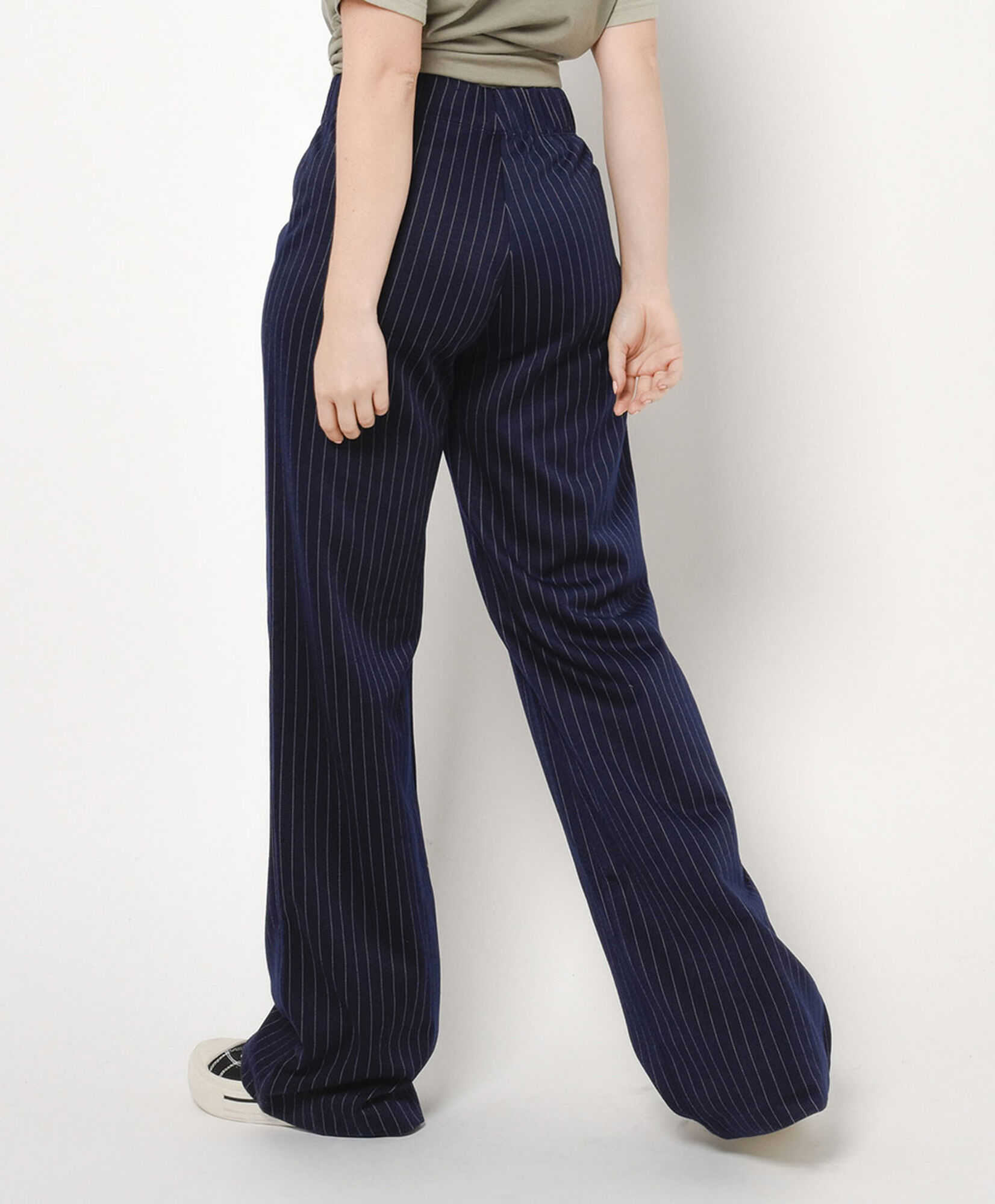 Pantalón mujer azul líneas wide Pantalón mujer azul líneas wide