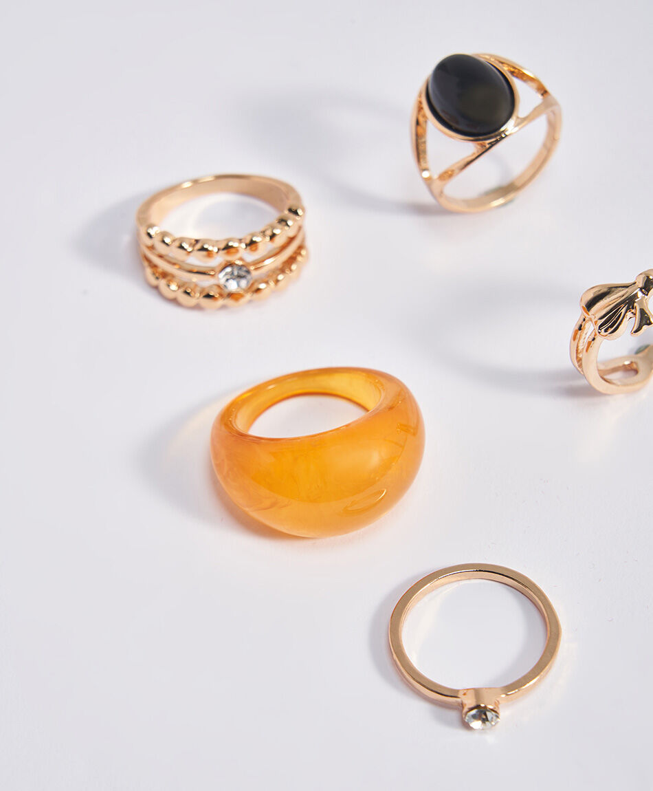 Set anillo mujer fashion dorado