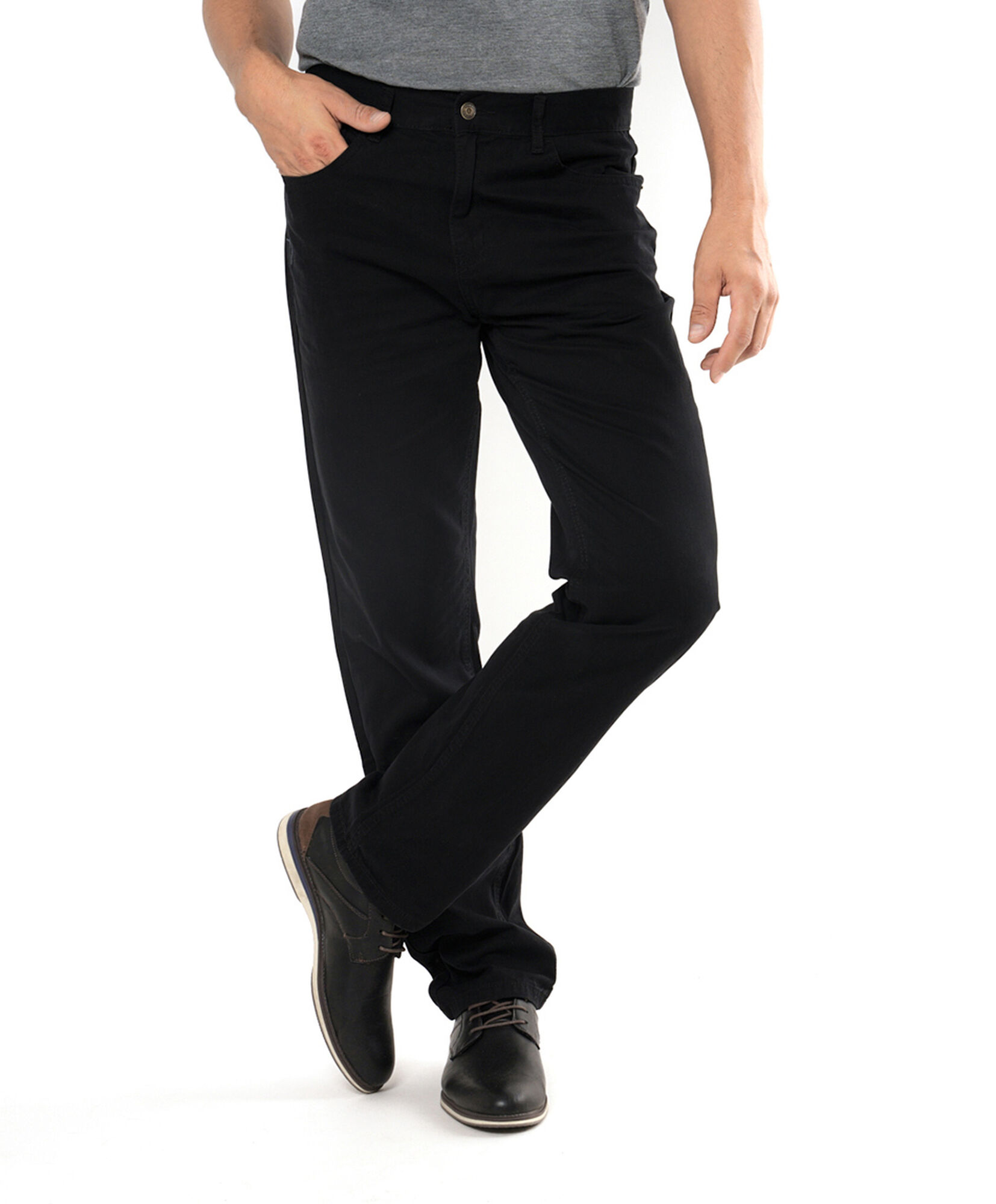 Pantalón hombre liso básico negro Pantalón hombre liso básico negro
