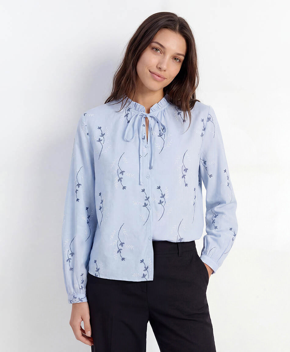 Blusa mujer florcitas lazo