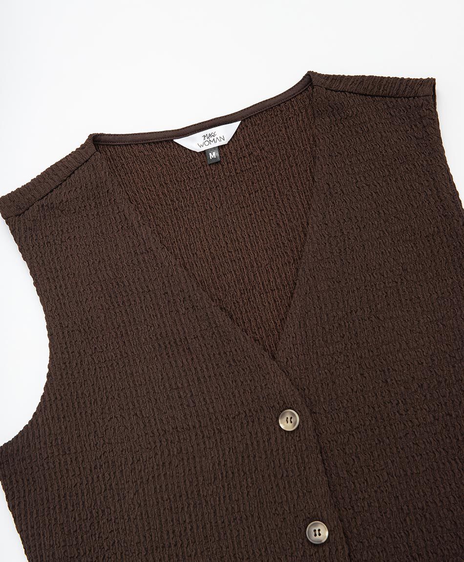 Polera mujer top botones vest