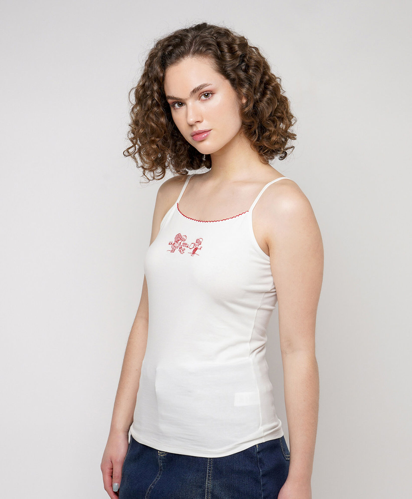 Polera mujer top bordado jardín Polera mujer top bordado jardín